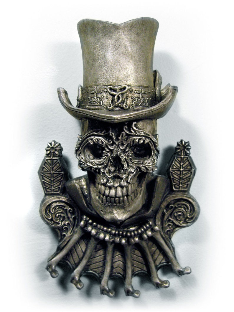 Baron Samedi Wall Plaque, pewter finish image 1