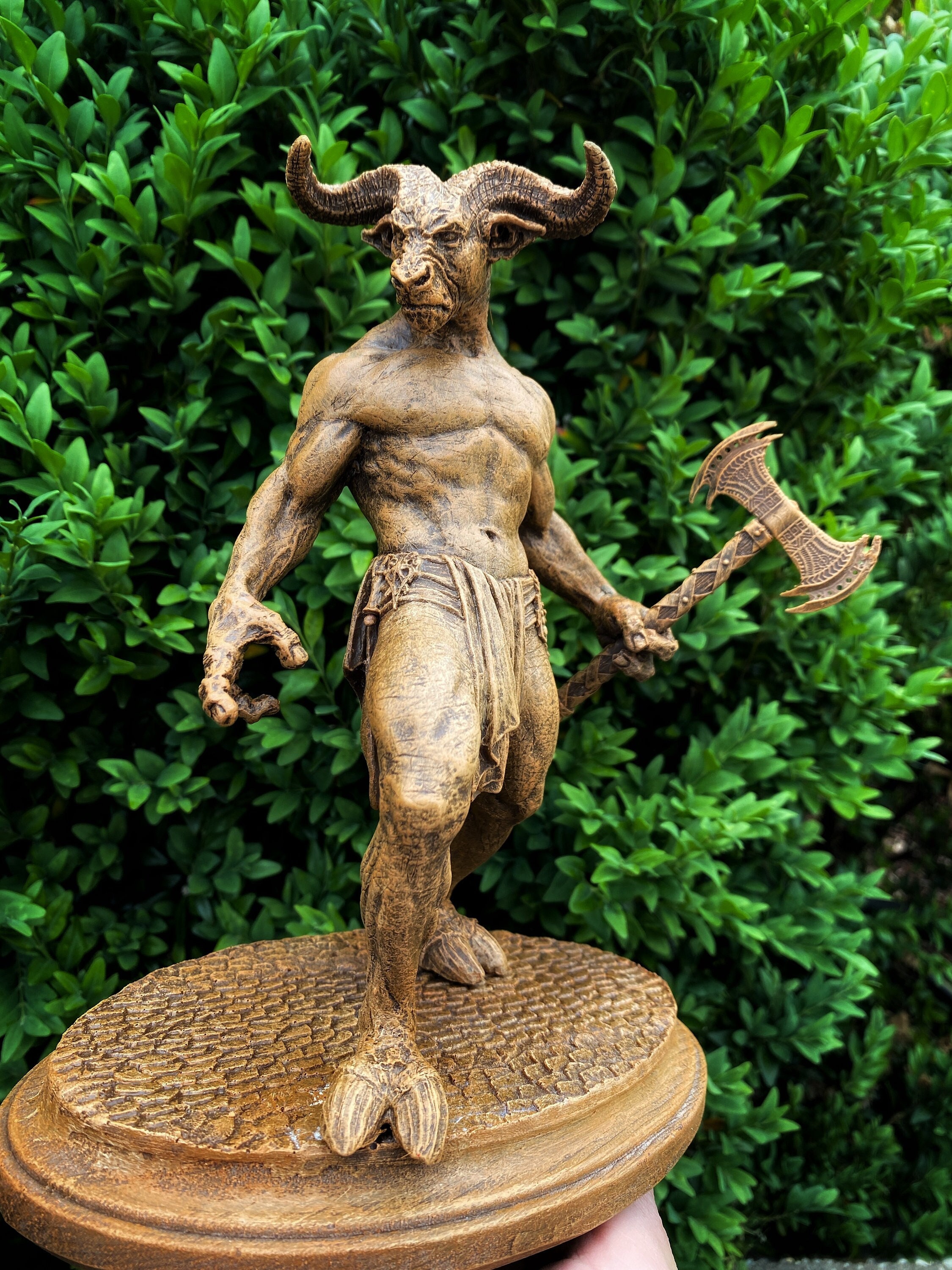 Minotaur Statue, Hand Painted Resin Sculpture | Mythical Creature