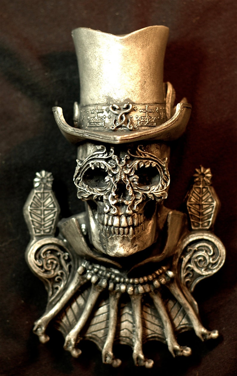 Baron Samedi Wall Plaque, pewter finish image 2