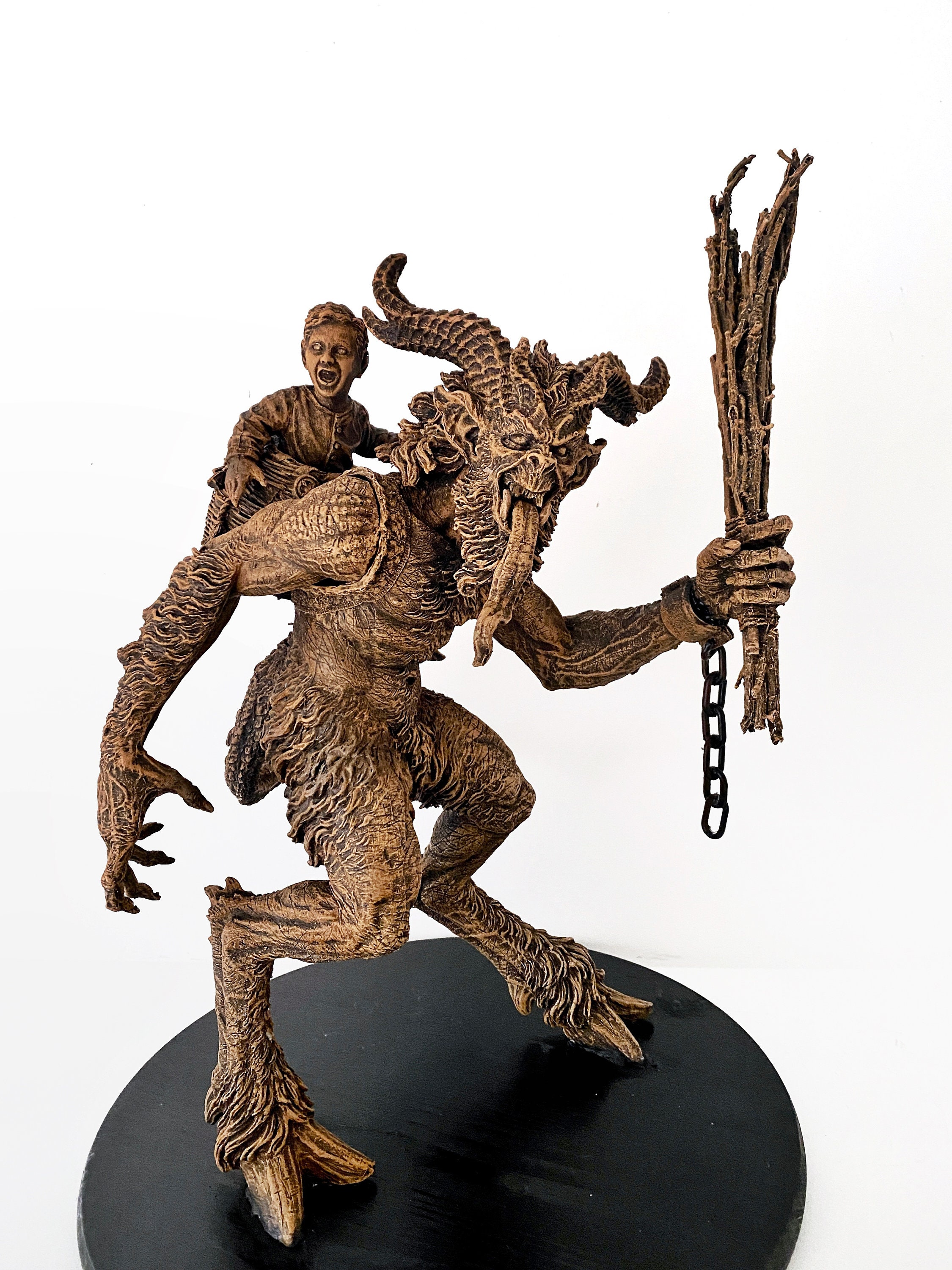 Krampus Statue, Large Version, Hand Painted Resin Sculpture