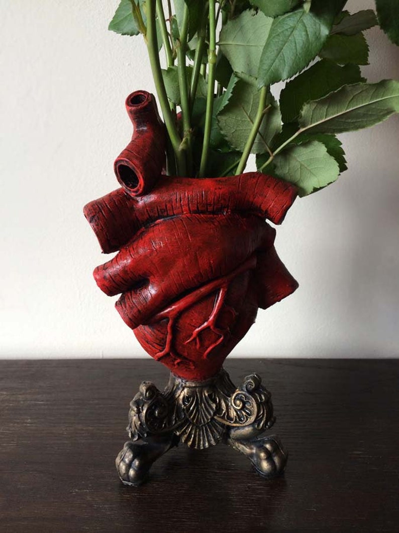 Anatomical Heart Vase, Red Finish image 4