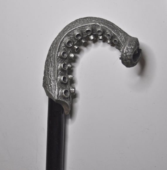 Kraken Tentacle Cane, Hand Sculpted Octopus Walking Stick