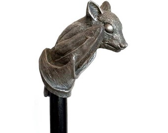 Fruit Bat Cane, Hand Sculpted Walking Stick | Victorian Gothic Cane | Dark Fantasy Cosplay Flying Foxt Cane, Halloween and Gothic Accessory