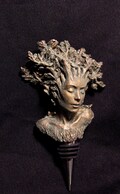 Dryad Winestopper, Hand Sculpted Resin, Mythic Fantasy Art Barware | Legendary Creature Bottle Stopper | Fantasy Wine and Barware Gift