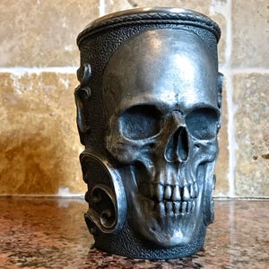 Necromancer Skull Mug. Pewter Finish image 2