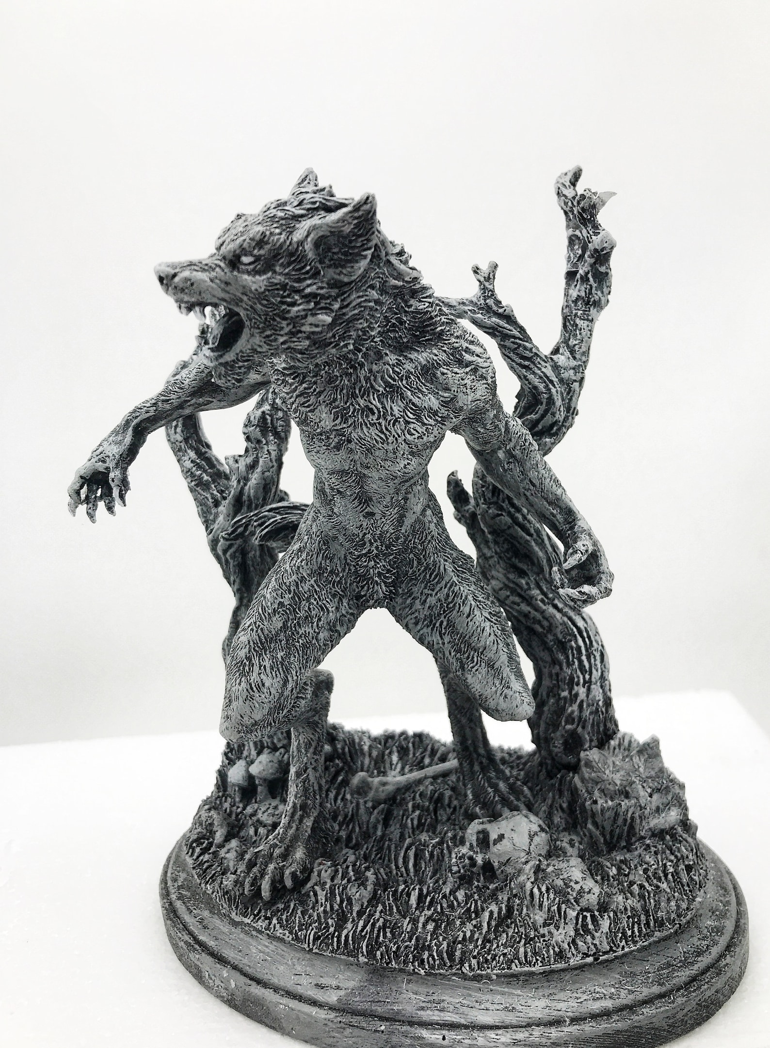 Werewolf Statue Grayscale - Etsy