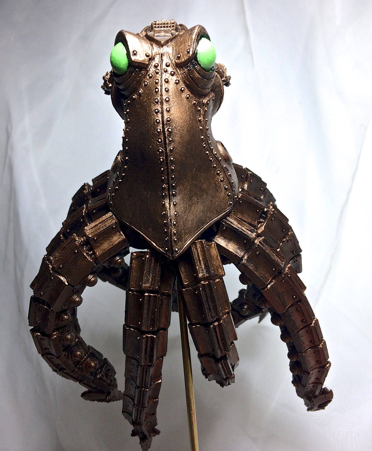 Mecha Kraken Statue Steampunk Brass Finish Etsy