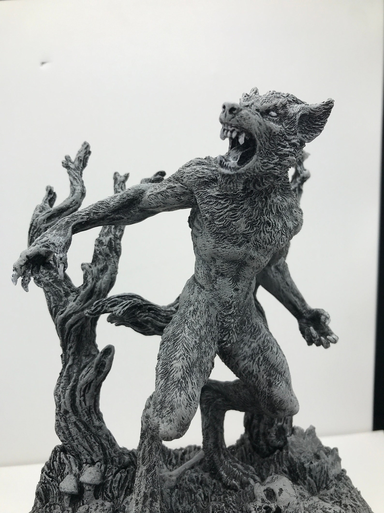 Werewolf Statue Grayscale - Etsy
