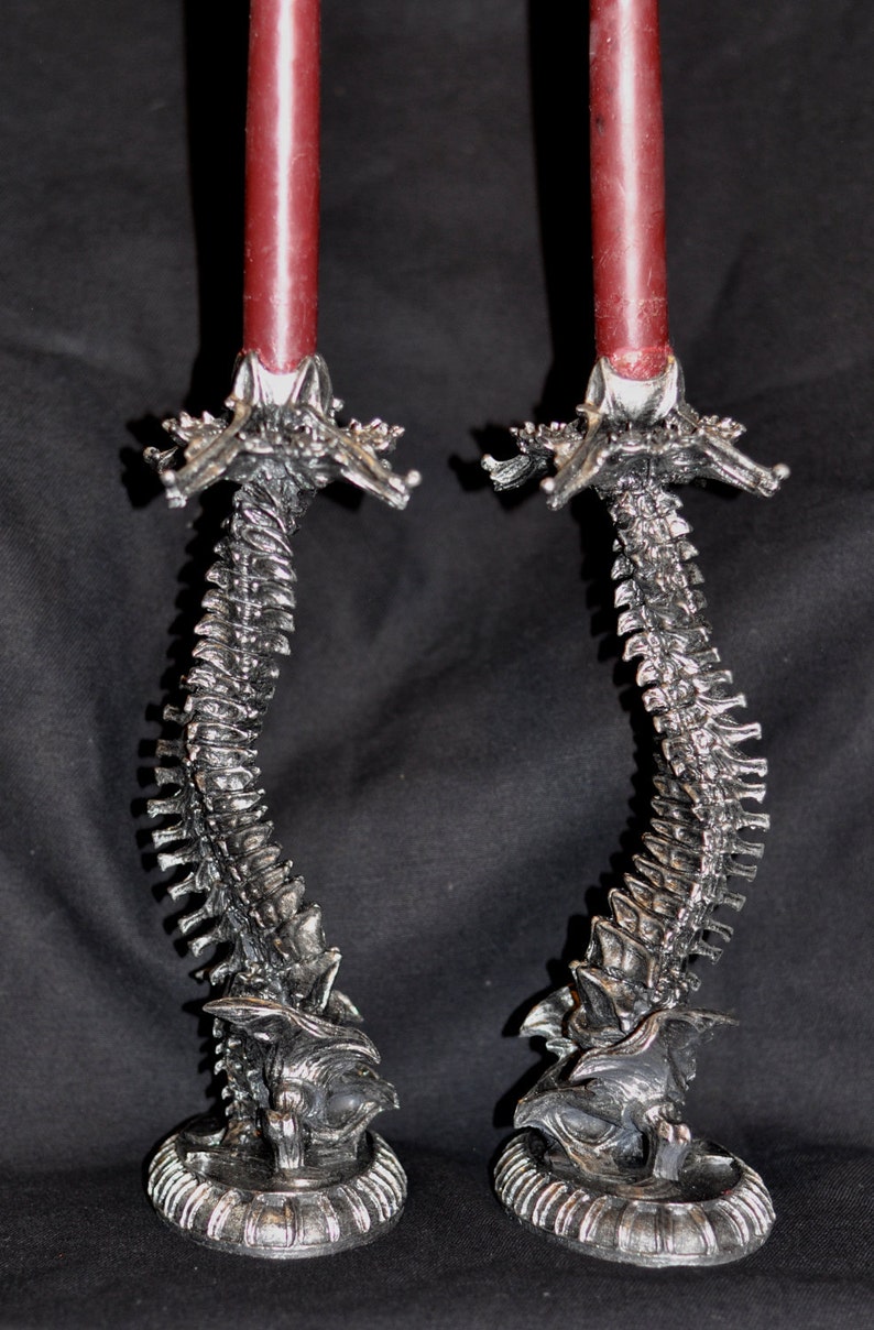 Helix Ossuary Candlestick holders, pair image 2