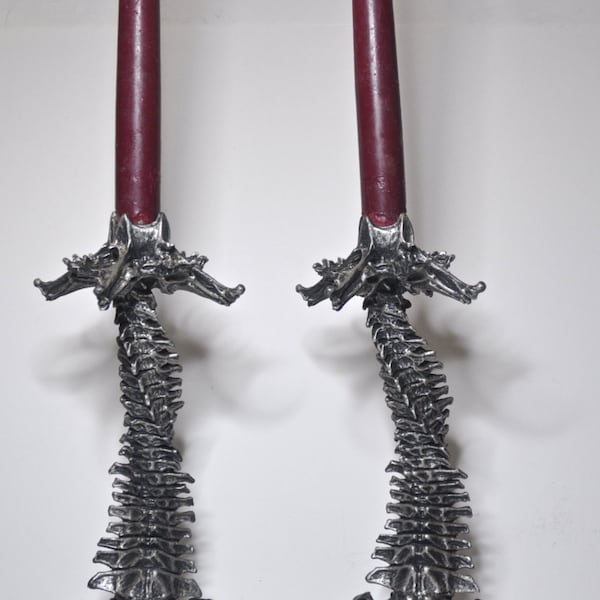 Helix Ossuary Candlestick holders, pair