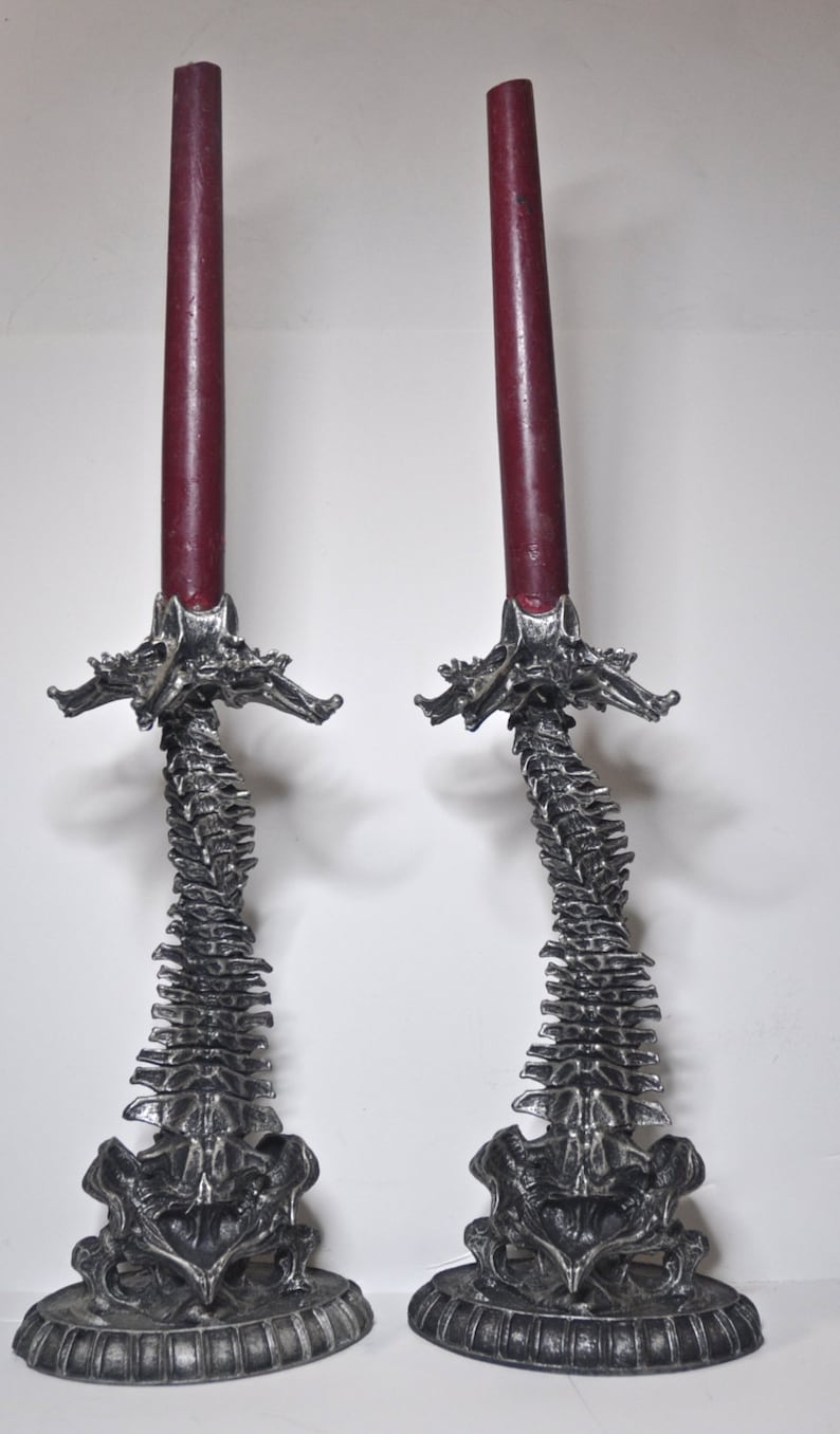 Helix Ossuary Candlestick holders, pair image 1