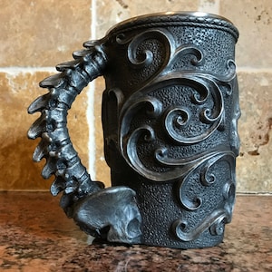 Necromancer Skull Mug. Pewter Finish image 4