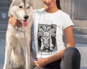 死者の日ユニセックスTシャツ、ゴシックシュガースカルTシャツ
