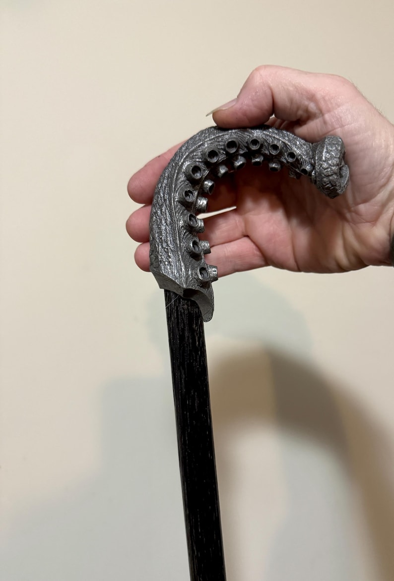Kraken Tentacle Cane, Hand Sculpted Octopus Walking Stick | Nautical Gothic Cane |Fantasy Cosplay Kraken Lovecraftian Cane, Gothic Accessory image 3