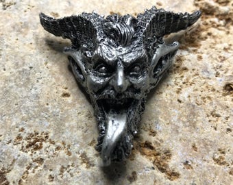 Krampus 2 Magnet, pewter finish