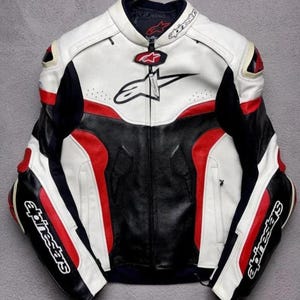 Alpinestar Motorcycle Leather Jacket MotoGP Biker Leather Jacket Cowhide Leather Men&#39;s Racing Motorcycle Jacket For Riders Cafe Racer Jacket
