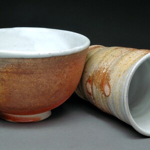 Wood Fired Tumbler and Bowl Breakfast Set with Matte White Liner image 3