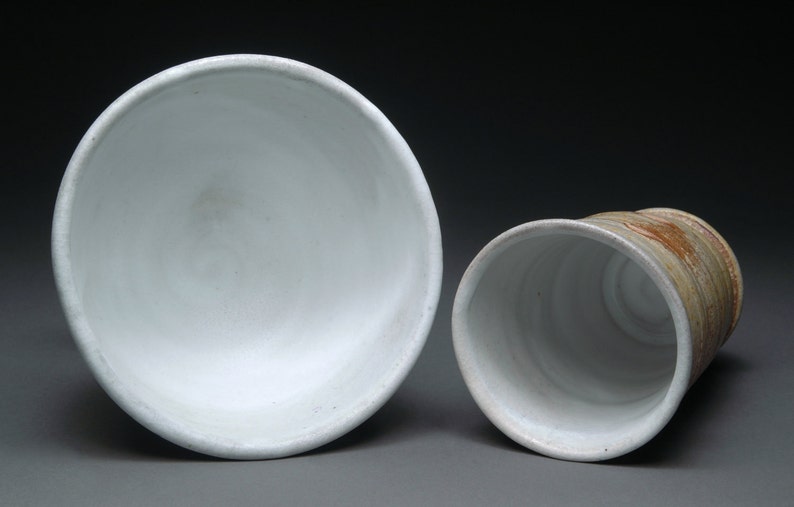 Wood Fired Tumbler and Bowl Breakfast Set with Matte White Liner image 5