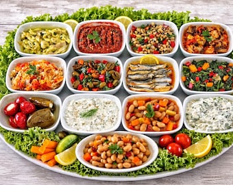 Festín de mezze mediterráneo