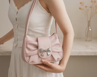 Borsa sottobraccio Sweet Bow – Borsa a tracolla e pochette da donna in pelle PU