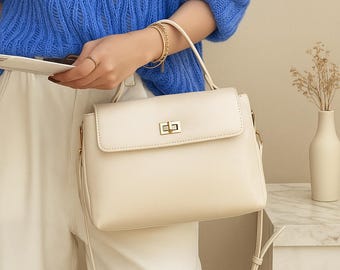 Genuine Cowhide Leather Tote Bag for Women Everyday Use