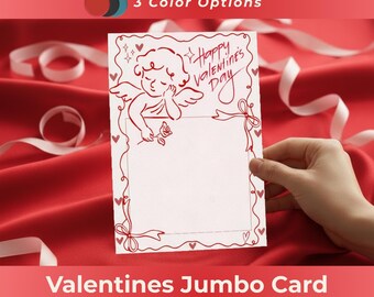 Valentines Day Jumbo Card Template, Digital Download