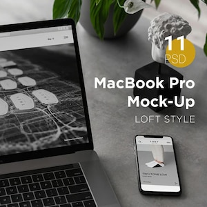 MacBook Pro Responsive Mockup Loft Style | Laptop Screen Mockups