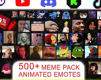 500+ Animierte Meme Emotes Pack für Twitch, Discord & YouTube | Lustiges Luftschlangen Emote Bündel | GIF Emoji Set für Luftschlangen | Digitaler Download