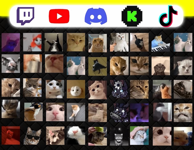 360+ Animated Cat Emotes Pack for Twitch, Discord, YouTube & Kick | Cute Funny Cat GIF PNG image 3