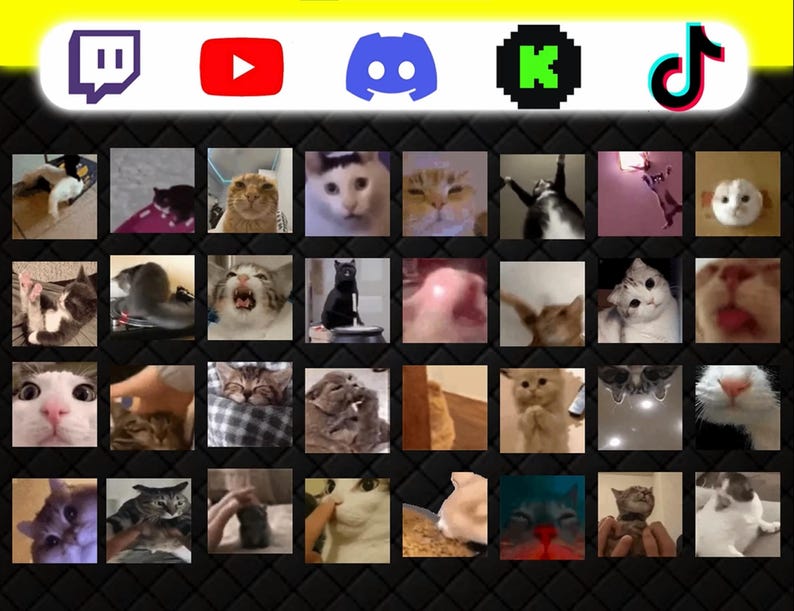 360+ Animated Cat Emotes Pack for Twitch, Discord, YouTube & Kick | Cute Funny Cat GIF PNG image 4