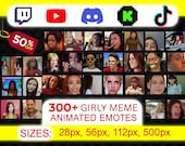 300+ Viral Girly Meme Emotes Pack | Funny Cute Emotes for Twitch, Discord, WhatsApp & TikTok | Animated + Static | Instant Download