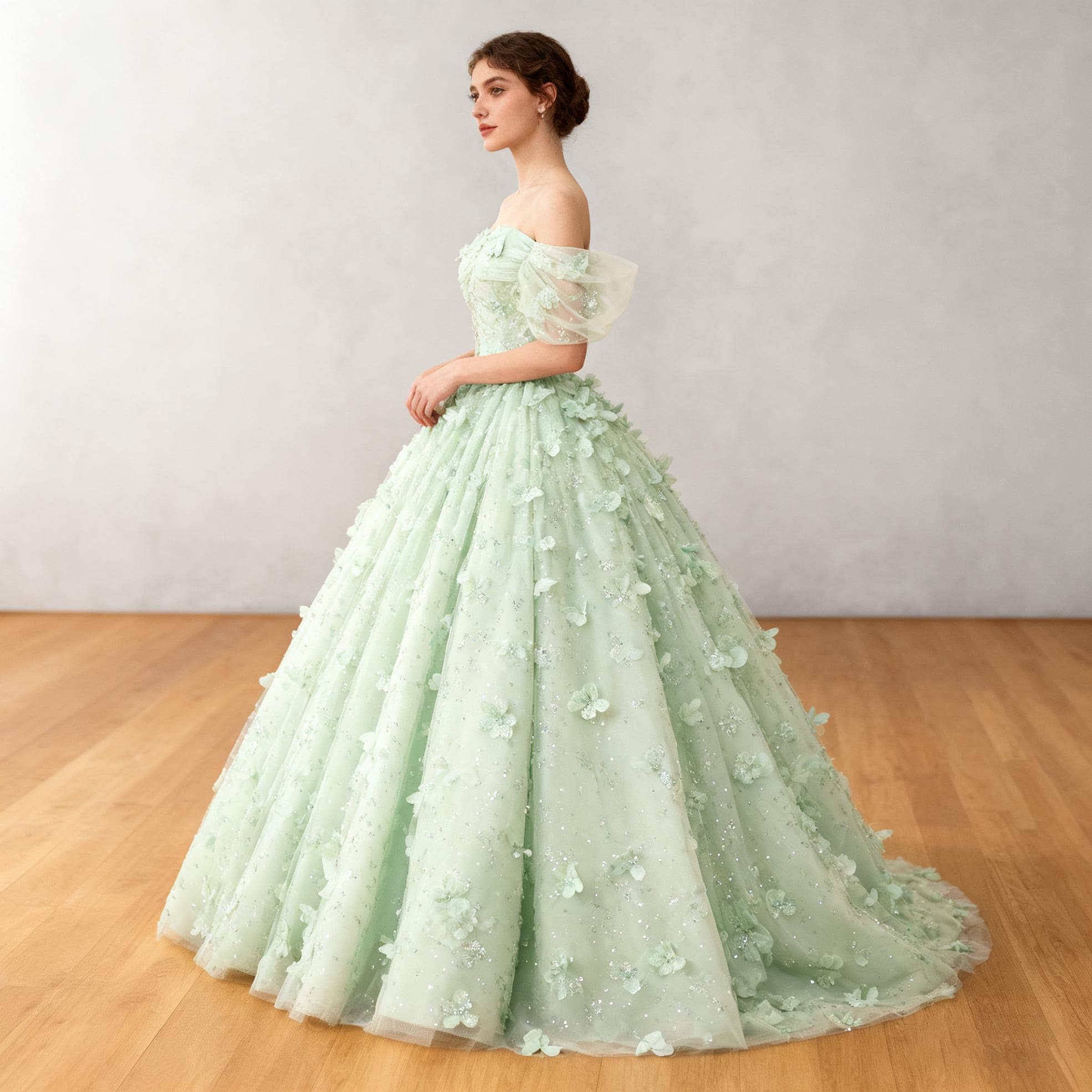 green butterfly prom dress Wedtrend Women Dark Green Prom Dress Mermaid Butterflies Appliques Lace-Up  Back Evening Dress with Slit – WEDTREND