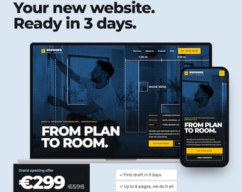 Custom Website Design Service for Contractors & Tradesmen, Construction Business Website Design, up to 6 Pages, SEO, First Draft in 3 Days