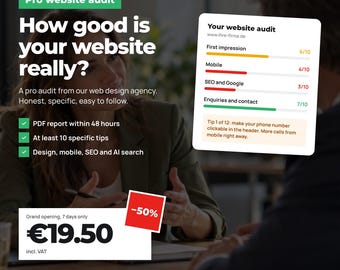 Webbplatsgranskning av webbdesignbyrå, SEO-granskning och designfeedback för din webbplats, PDF-rapport på 48 timmar, för småföretag och frilansare