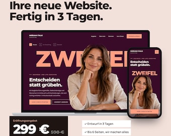 Custom Website Design Service for Coaches & Consultants, Small Business Website up to 6 Pages, SEO, Built to Sell, First Draft in 3 Days