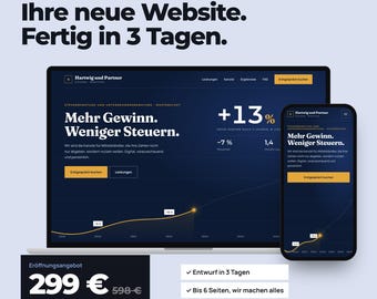Hemsidesskapande för små och medelstora företag, responsiv, SEO-optimerad, upp till 6 undersidor, design på 3 dagar