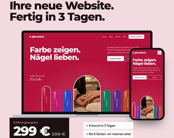 Custom Website Design for Nail Salons & Nail Artists, Website Design up to 6 Pages, SEO, Built to Sell, First Draft in 3 Days
