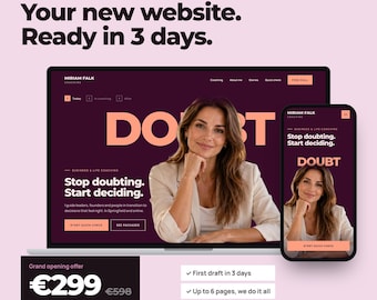 Custom Website Design Service for Coaches & Consultants, Life and Business Coach Website Design, up to 6 Pages, SEO, First Draft in 3 Days