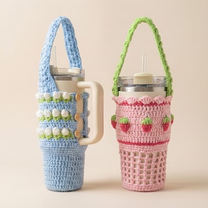 Crochet Pattern for Bottle bag for Stanley Tumbler,PDF- 30oz Stanley bottle bag Pattern, Crochet Water Bottle Holder