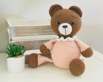 Amigurumi Bear plush.Crochet Bear pattern PDF tutorial.