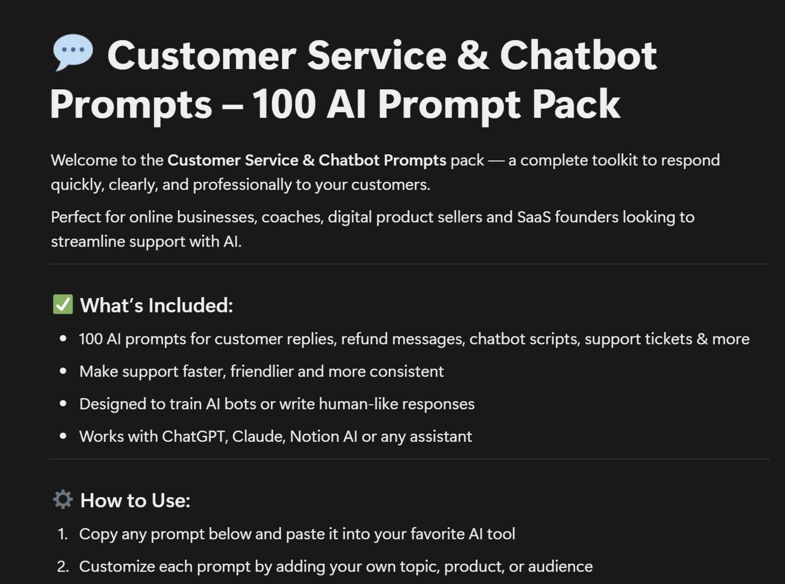 Customer Service AI Chatbot Scripts – 100 FAQ Prompts (digital Download ...