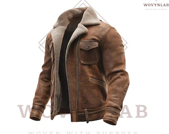 Vintage Carhartt Nubuck Leather Shearling Jacket