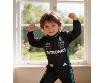 F1 Kids Kimi Racing Suit, Toddler Car Racer Costume, Children’s Formula 1 Outfit