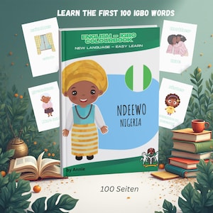 English - Igbo Workbook Nigeria 100 pages - 100 Igbo words to learn in a playful way by coloring the word