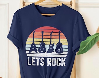 Let’s Rock Shirt – Vintage Rock and Roll Guitar Tee