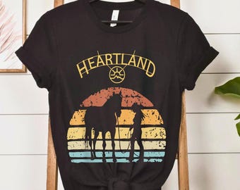 Heartland-retroshirt – vintage T-shirt met land van de zonsondergang