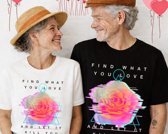 Vaporwave Rose Glitch Art Shirt – Graphic Tee