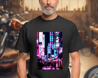 Tokyo Night Vaporwave Shirt – Neon Japan Street Tee
