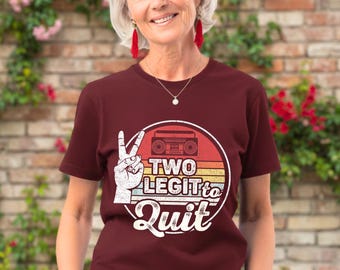 Two Legit To Quit Shirt – Retro 2nd Birthday Tee