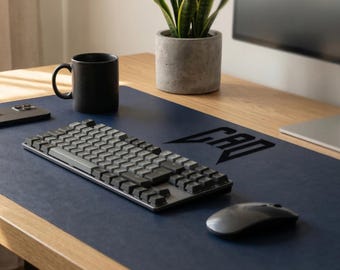 Personalized Leather Desk Mat, Custom Name Desk Pad, Large Mouse Pad, Vegan Leather Desk Protector, Office Setup Gift